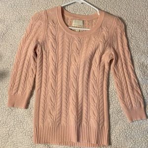 Cynthia Rowley Pink Cashmere Cable Knit
